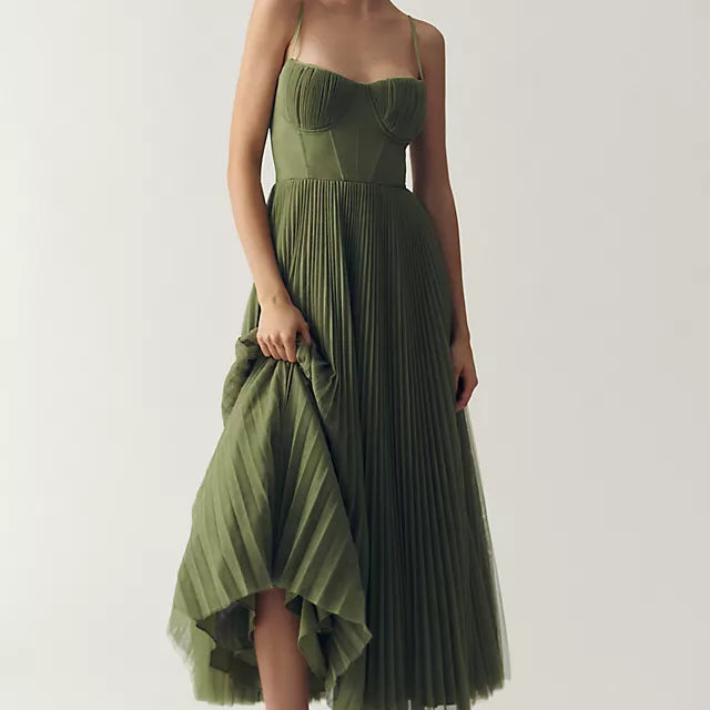 Claire - folded tulle dress with asymmetrical draping 1