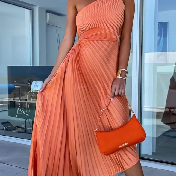 Halisa - a shaft folded summer cocktail dress 1