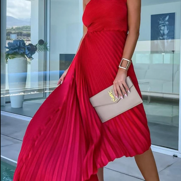 Halisa - a shaft folded summer cocktail dress 2
