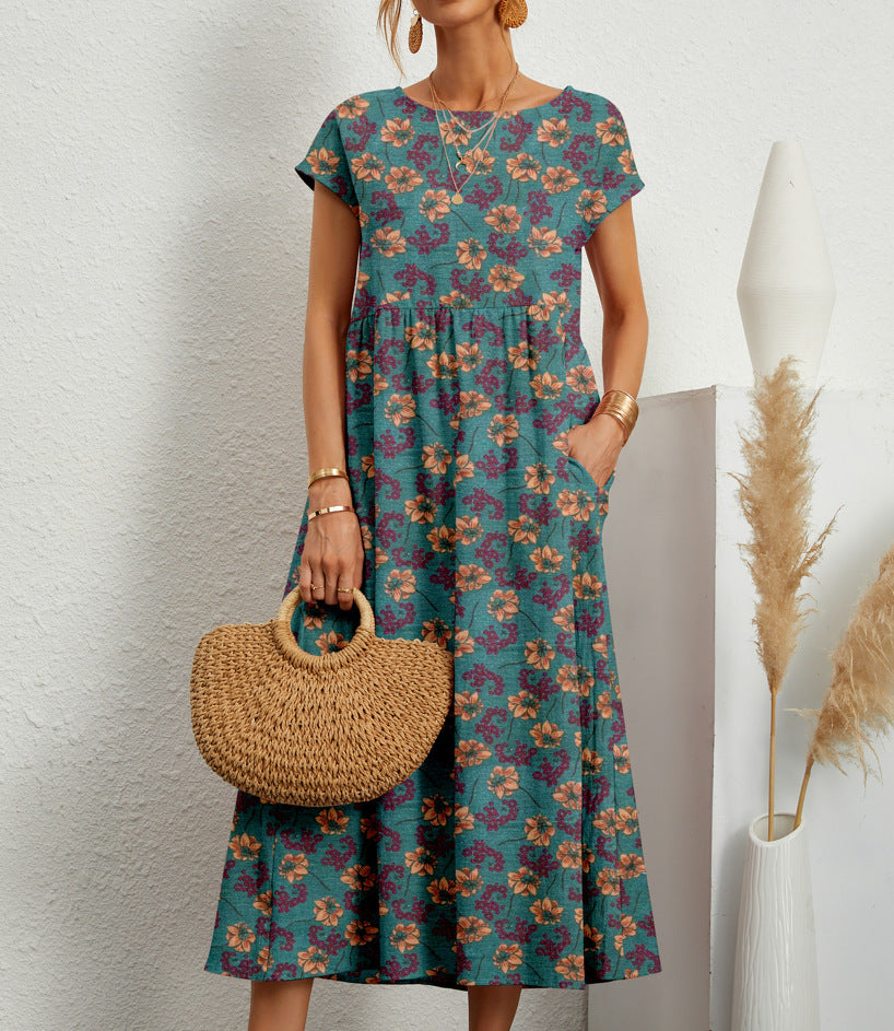 Roselle | Chic floral dress - blue 1