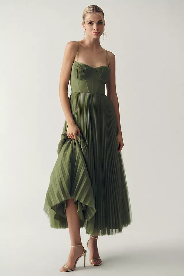 Claire - folded tulle dress with asymmetrical draping 2