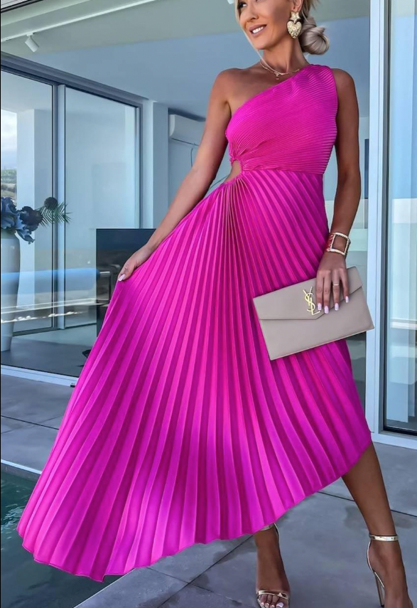 Halisa - a shaft folded summer cocktail dress 3