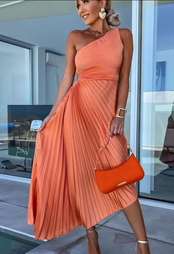 Halisa - a shaft folded summer cocktail dress 1