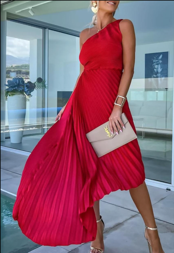 Halisa - a shaft folded summer cocktail dress 2