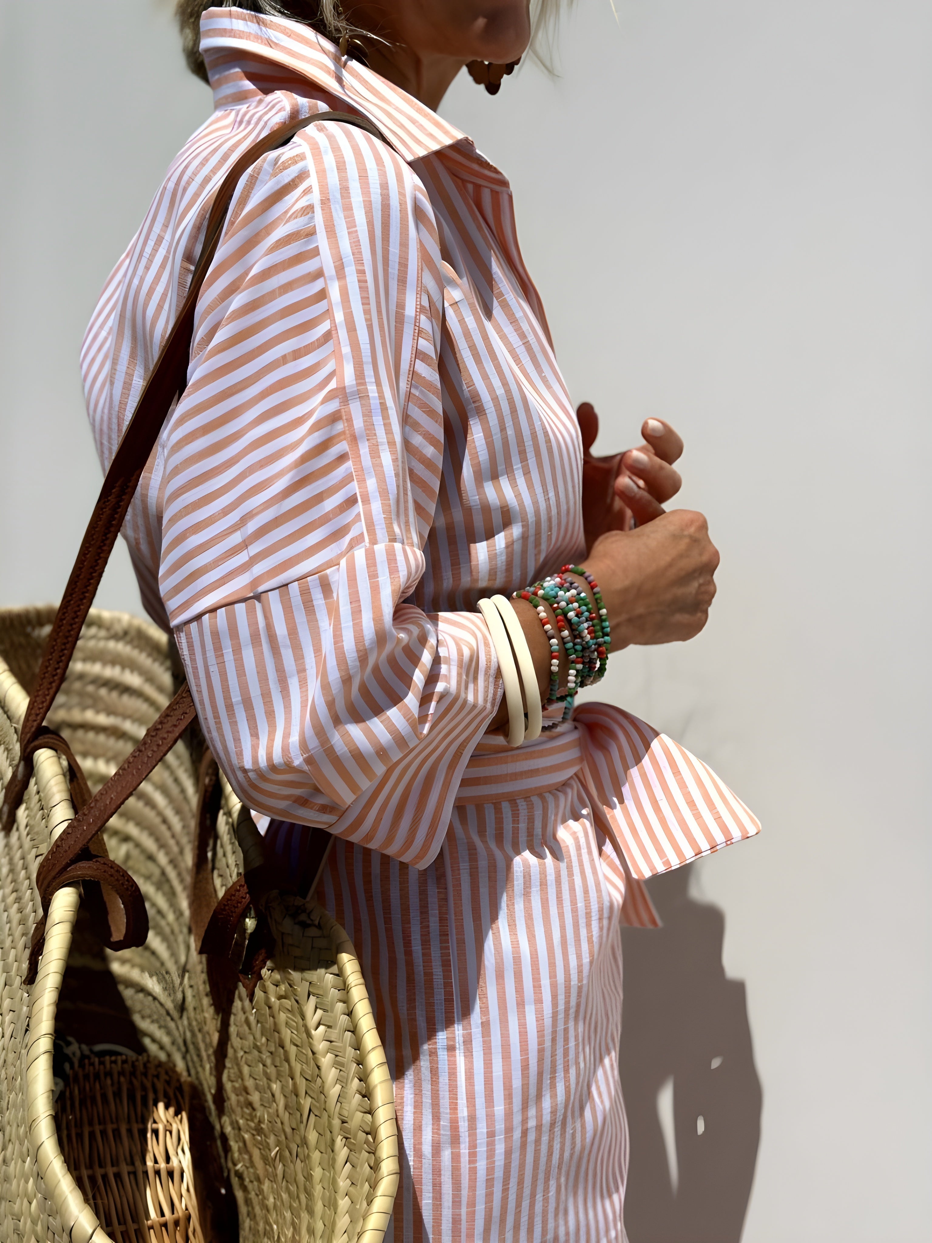 Emma | Striped shirt dress - pink 2